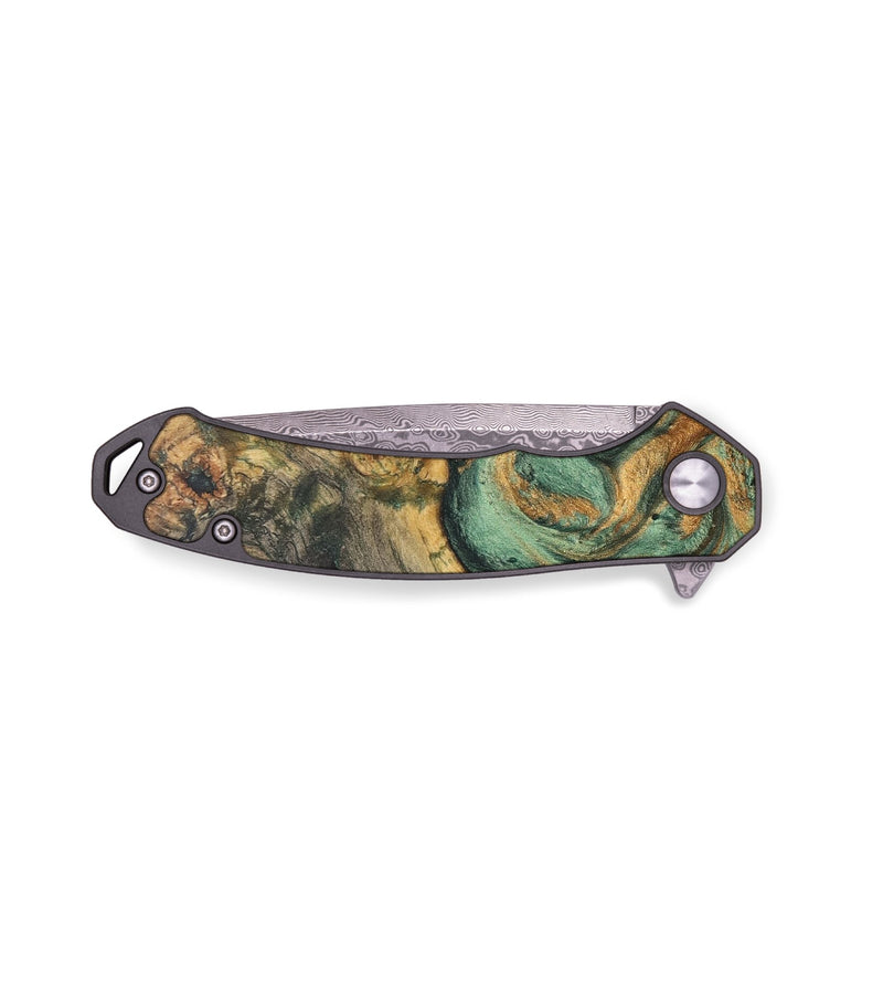 EDC Wood+Resin Pocket Knife - Jade (Green, 687270)
