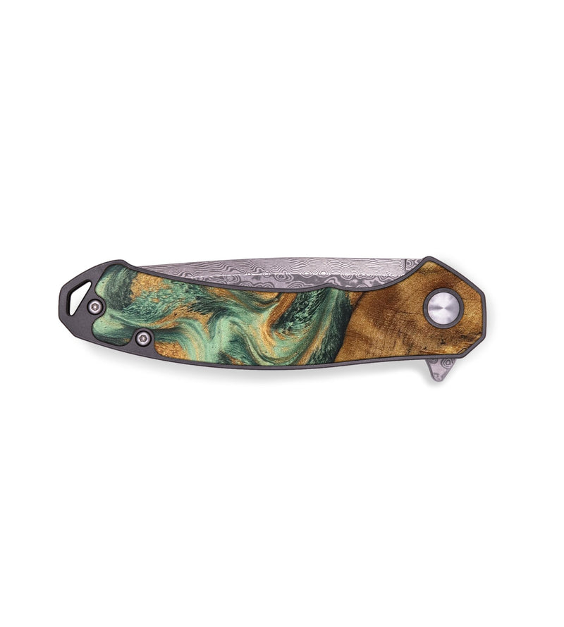 EDC Wood+Resin Pocket Knife - Martha (Green, 687271)