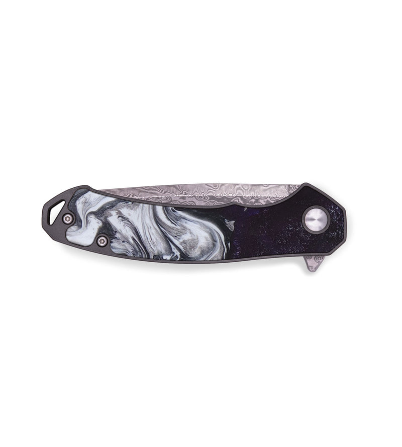 EDC Wood+Resin Pocket Knife - Brody (Black & White, 687298)