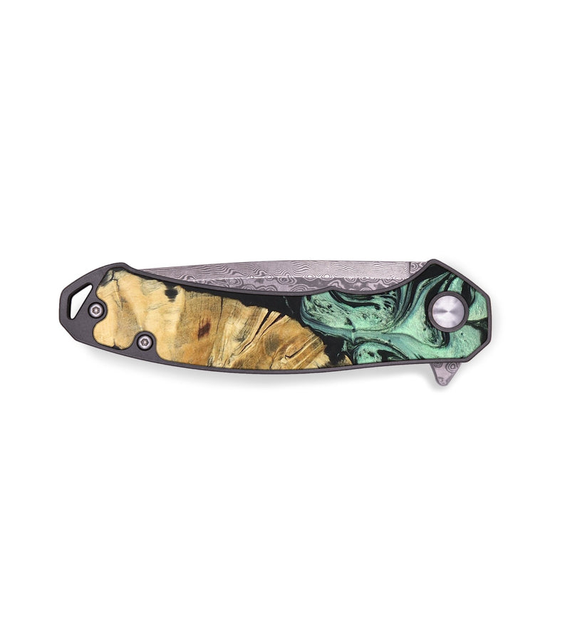 EDC Wood+Resin Pocket Knife - Vernon (Green, 687301)