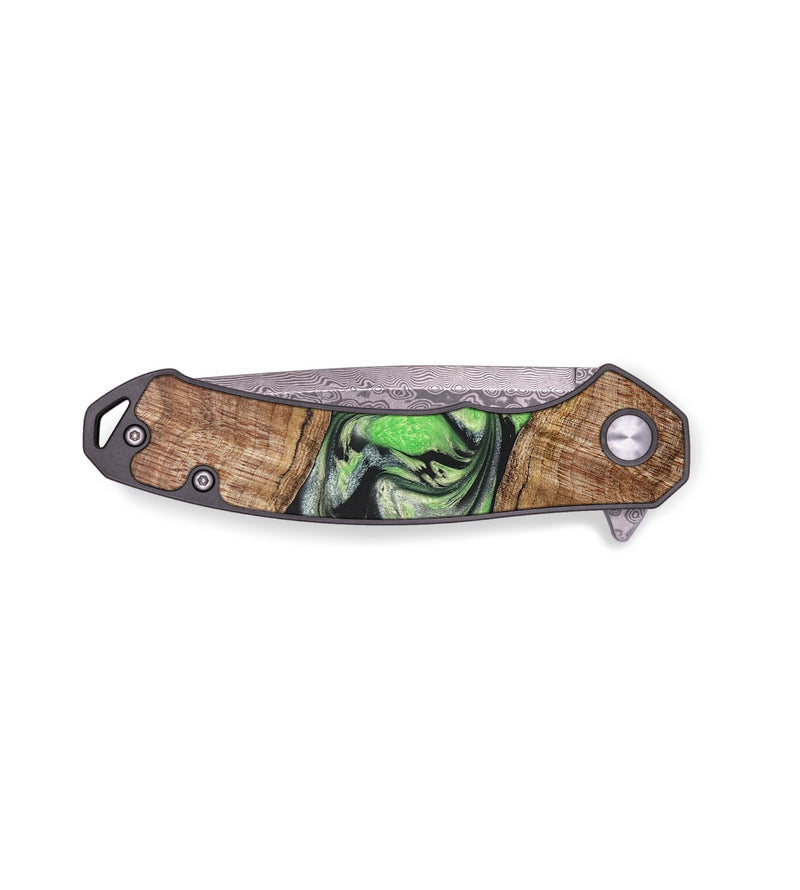 EDC Wood+Resin Pocket Knife - Karissa (Green, 687306)