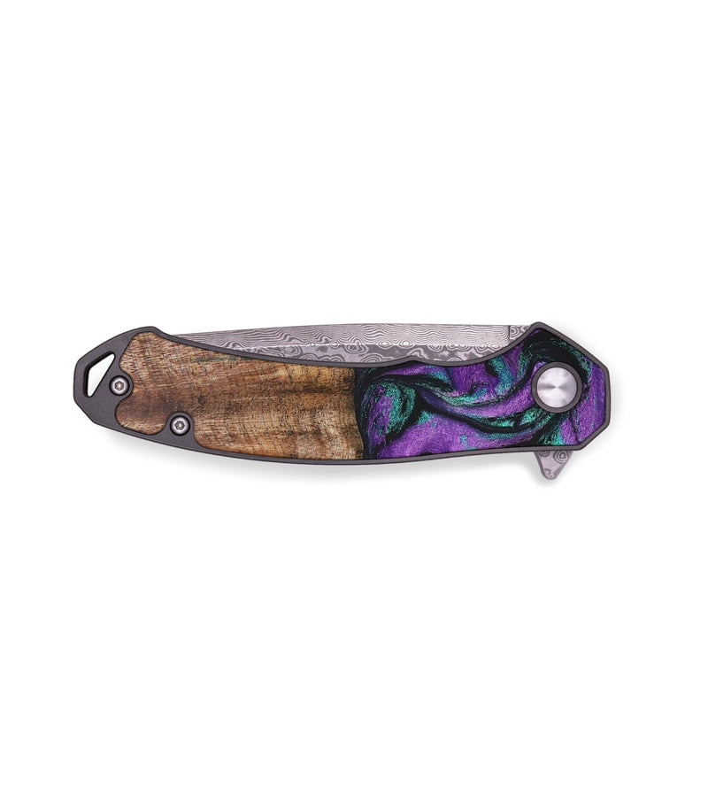 EDC Wood+Resin Pocket Knife - Ismael (Purple, 687310)