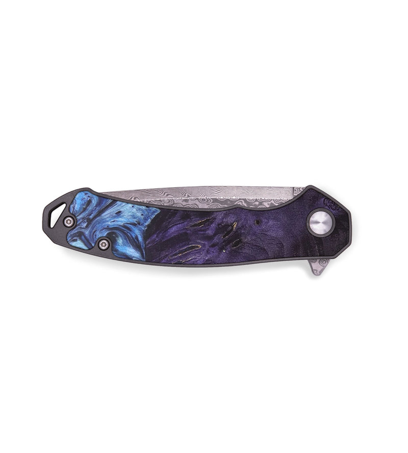 EDC Wood+Resin Pocket Knife - Kelsie (Blue, 687316)