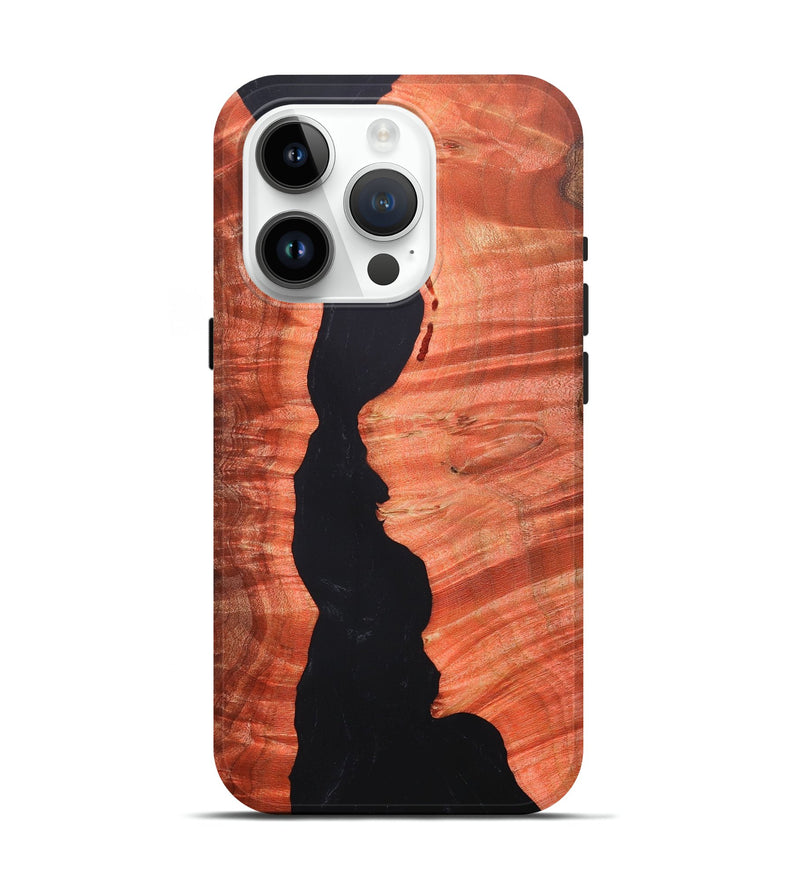 iPhone 15 Pro Wood+Resin Live Edge Phone Case - Leah (Pure Black, 687737)