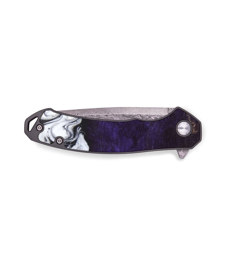 EDC Wood+Resin Pocket Knife - Saul (Black & White, 687747)