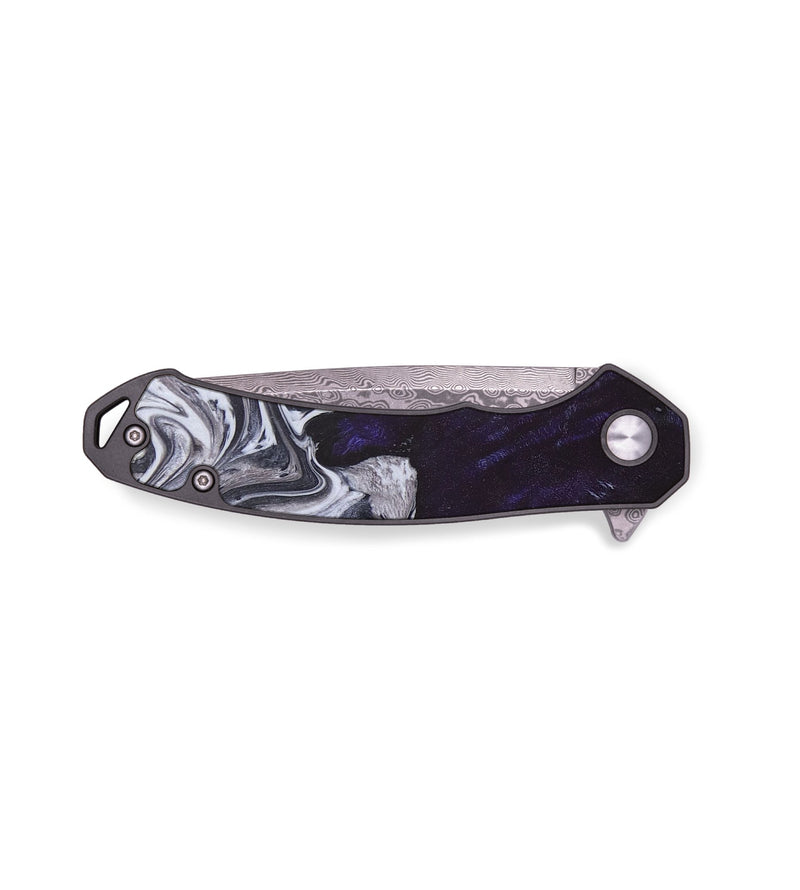 EDC Wood+Resin Pocket Knife - Darla (Black & White, 687748)