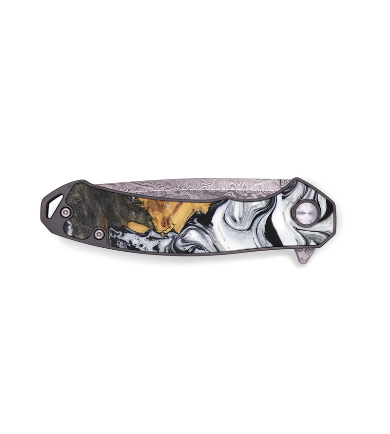 EDC Wood+Resin Pocket Knife - Bernard (Black & White, 687751)