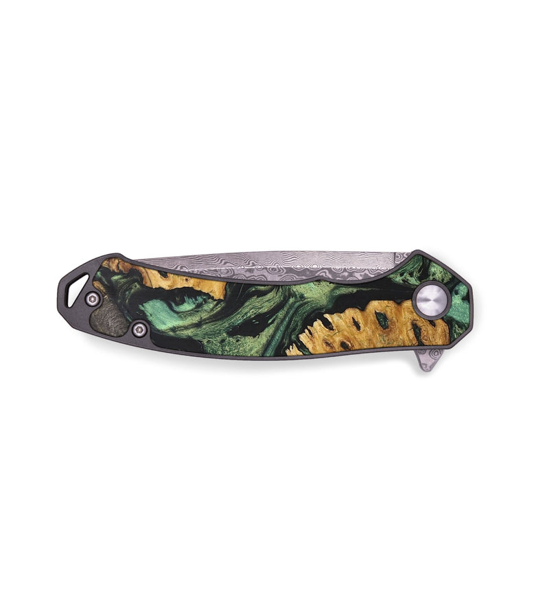EDC Wood+Resin Pocket Knife - Blair (Green, 687755)