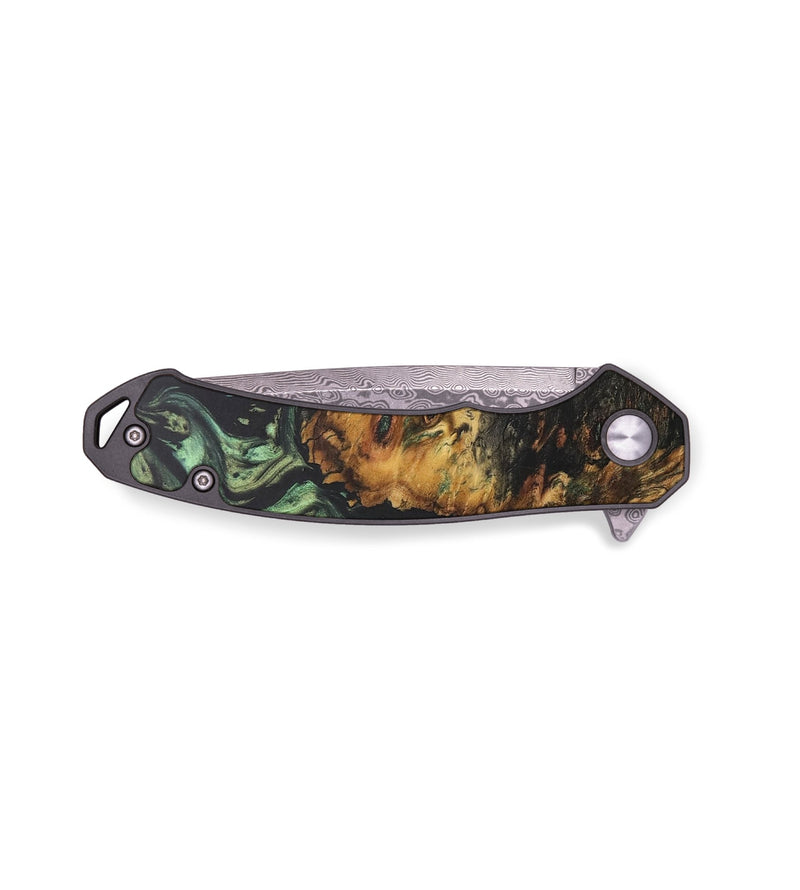 EDC Wood+Resin Pocket Knife - Izabella (Green, 687756)