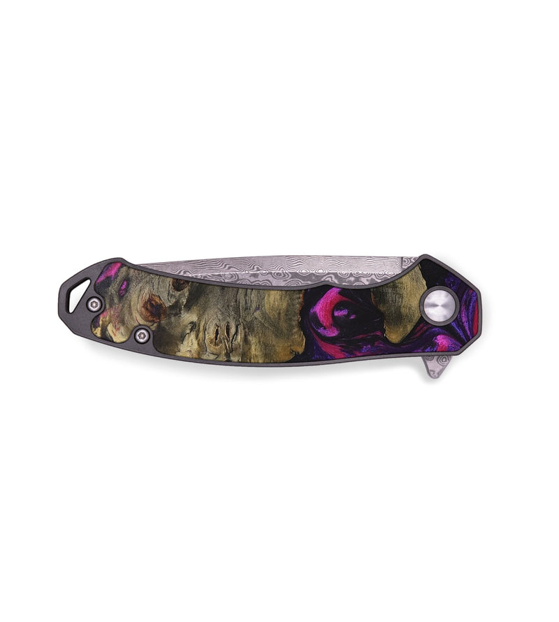 EDC Wood+Resin Pocket Knife - Sallie (Purple, 687759)