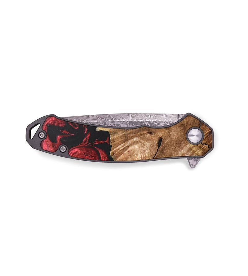 EDC Wood+Resin Pocket Knife - Rickey (Red, 687785)