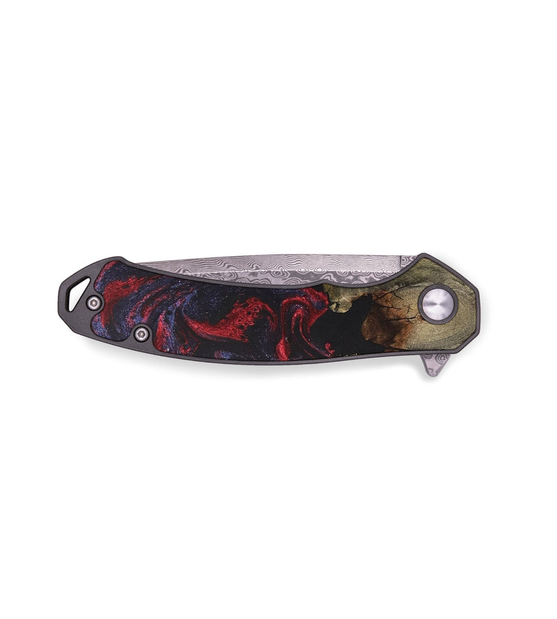 EDC Wood+Resin Pocket Knife - Patty (Red, 687786)
