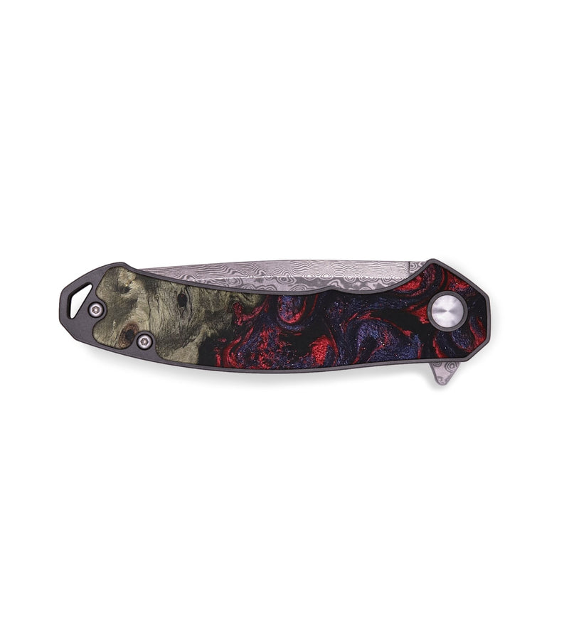 EDC Wood+Resin Pocket Knife - Brittany (Red, 687787)