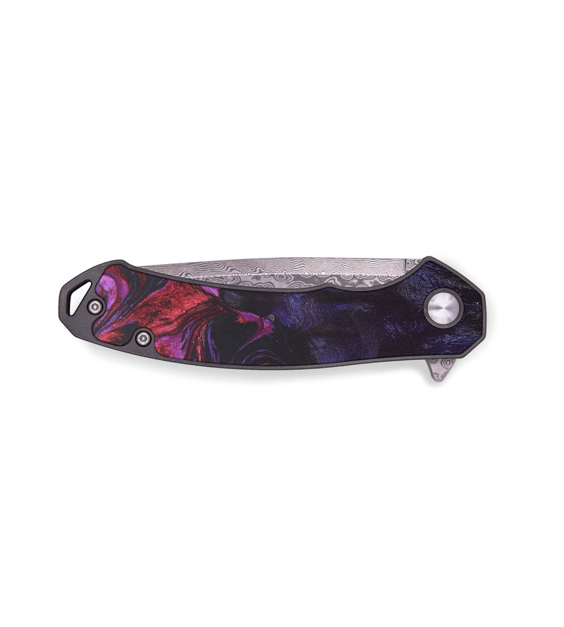 EDC Wood+Resin Pocket Knife - Viola (Red, 687793)