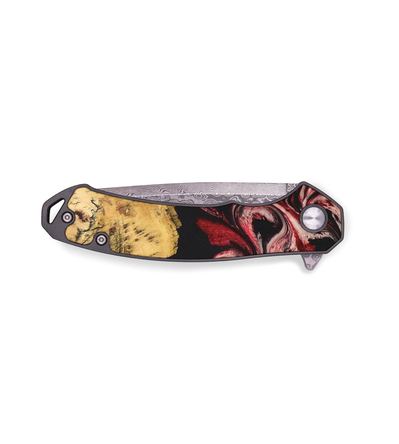 EDC Wood+Resin Pocket Knife - Delbert (Red, 687797)