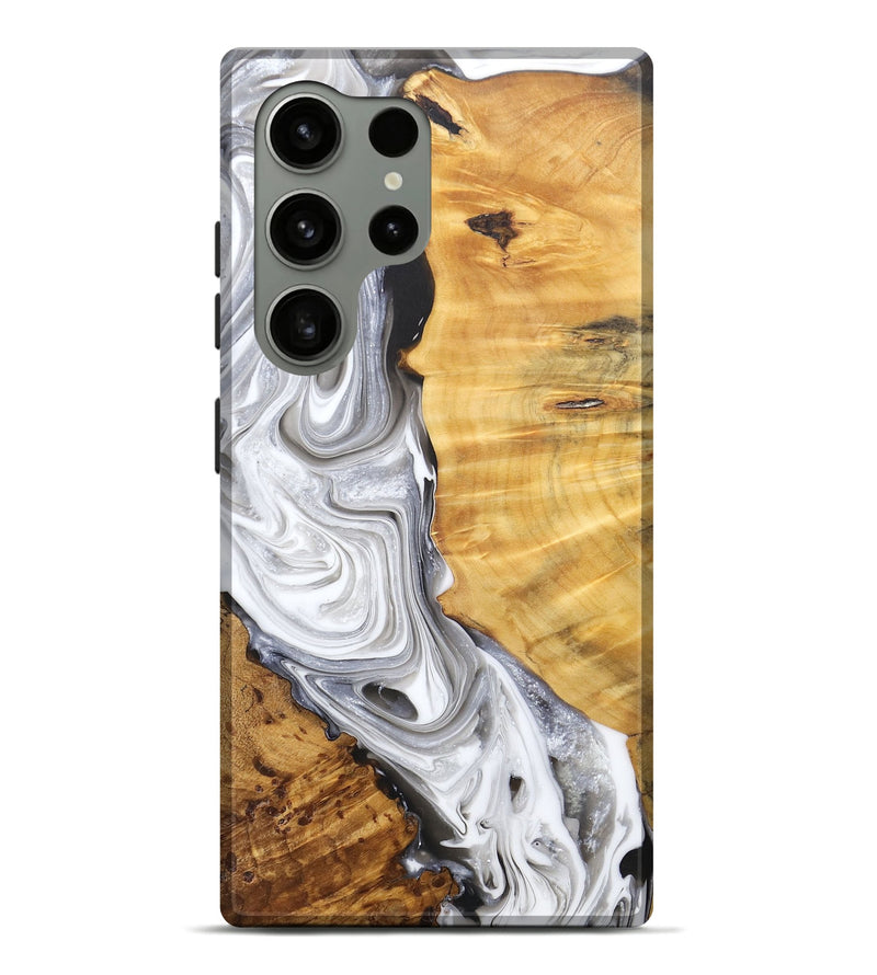 Galaxy S24 Ultra Wood+Resin Live Edge Phone Case - Glenn (Black & White, 688110)