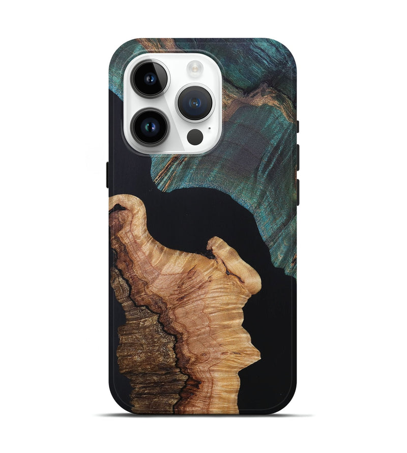 iPhone 15 Pro Wood+Resin Live Edge Phone Case - Eleanor (Pure Black, 688114)