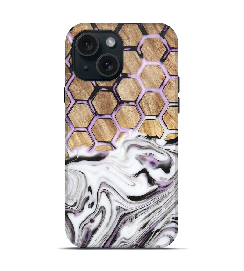 iPhone 15 Wood+Resin Live Edge Phone Case - Jarrett (Pattern, 688116)
