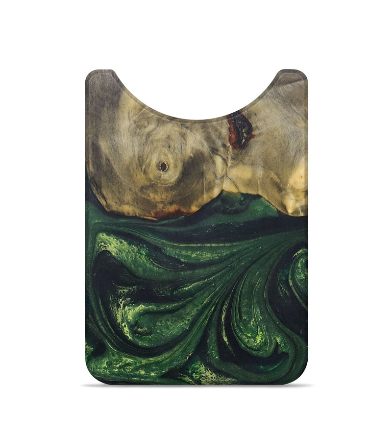 Live Edge Wood+Resin Wallet - Therese (Green, 688120)