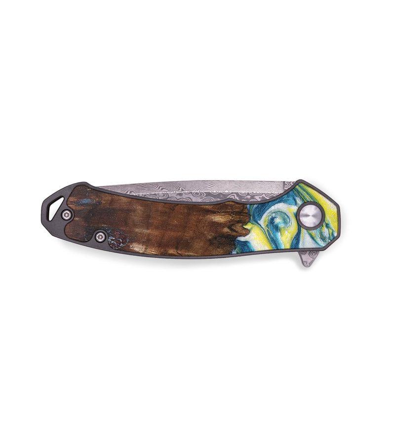 EDC Wood+Resin Pocket Knife - Kellan (Blue, 688137)