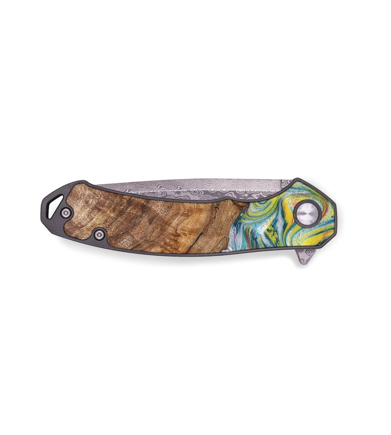 EDC Wood+Resin Pocket Knife - Frederick (Blue, 688138)