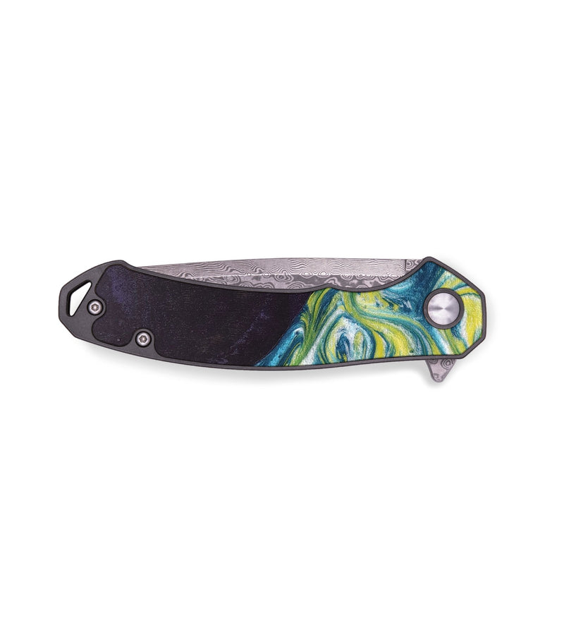 EDC Wood+Resin Pocket Knife - Devonte (Blue, 688139)