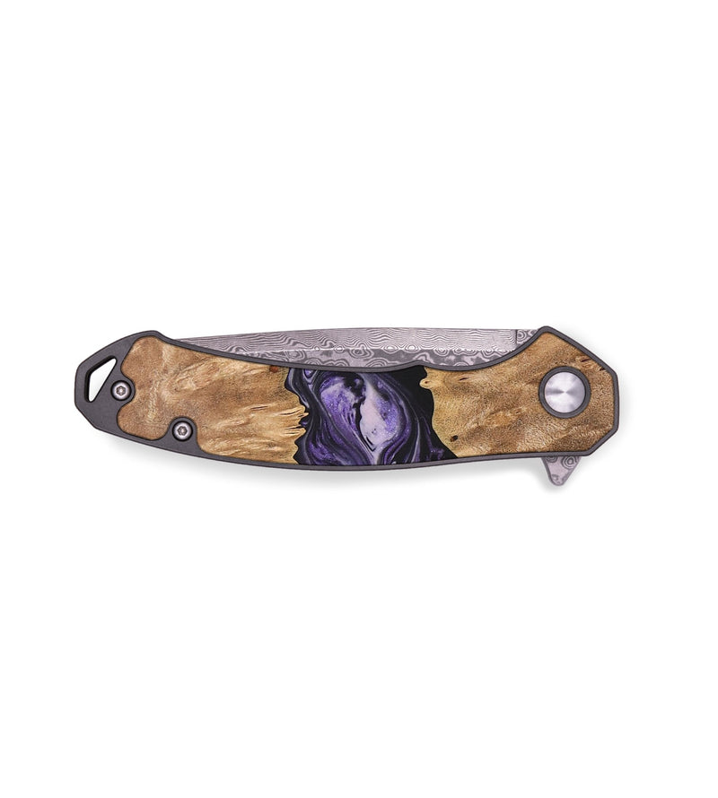 EDC Wood+Resin Pocket Knife - Gage (Purple, 688142)