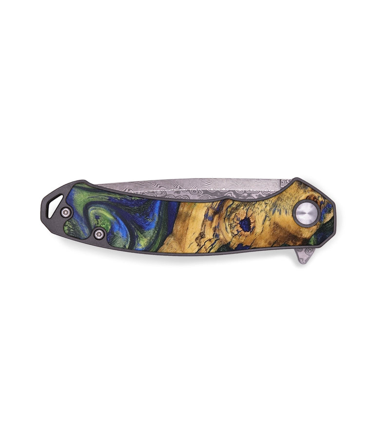EDC Wood+Resin Pocket Knife - Danica (Green, 688148)
