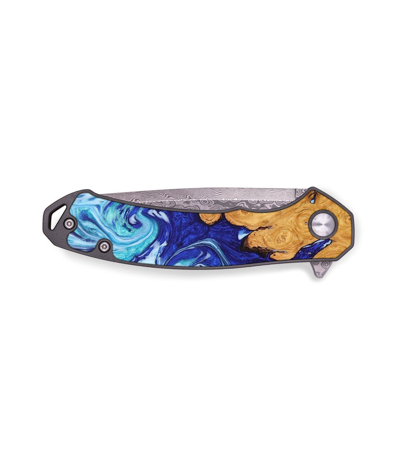 EDC Wood+Resin Pocket Knife - Tabitha (Blue, 688161)