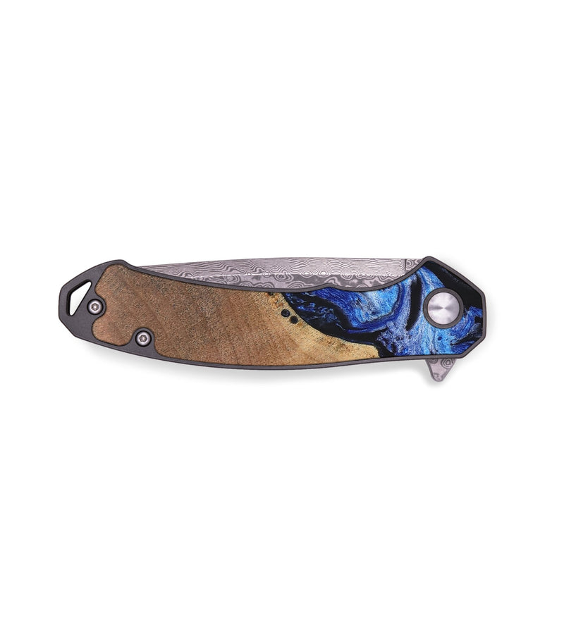 EDC Wood+Resin Pocket Knife - Kellen (Blue, 688174)