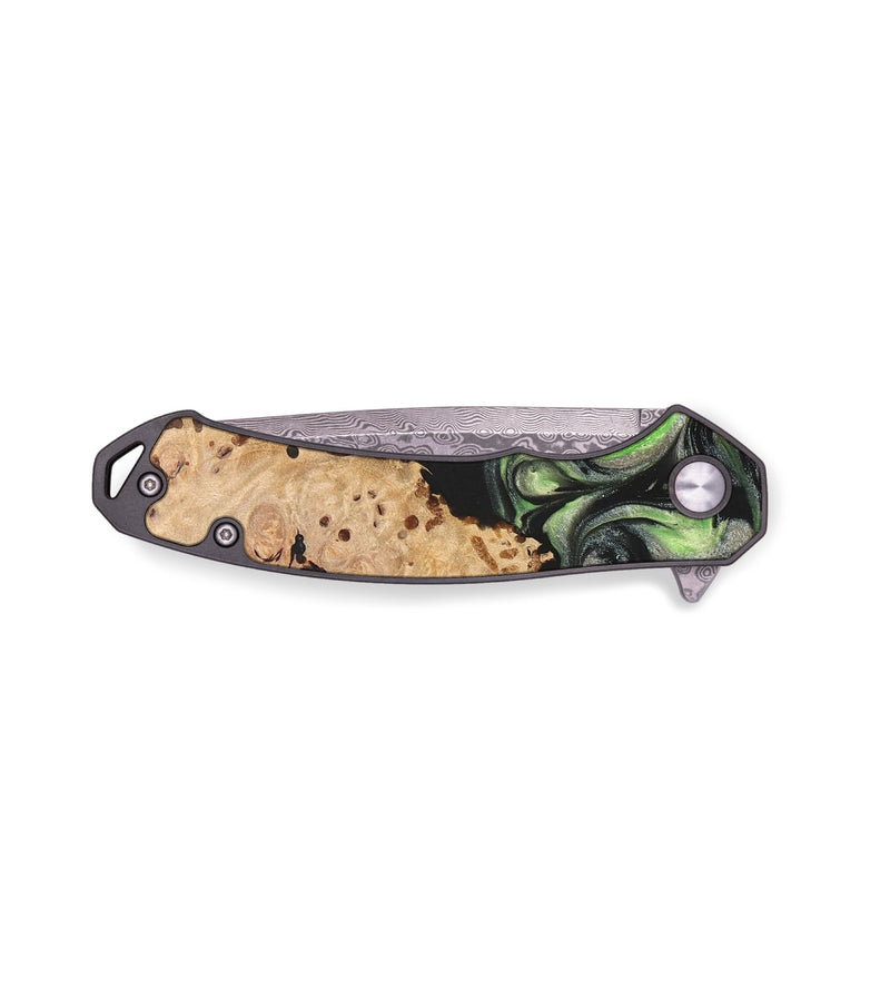 EDC Wood+Resin Pocket Knife - Wyatt (Green, 688178)