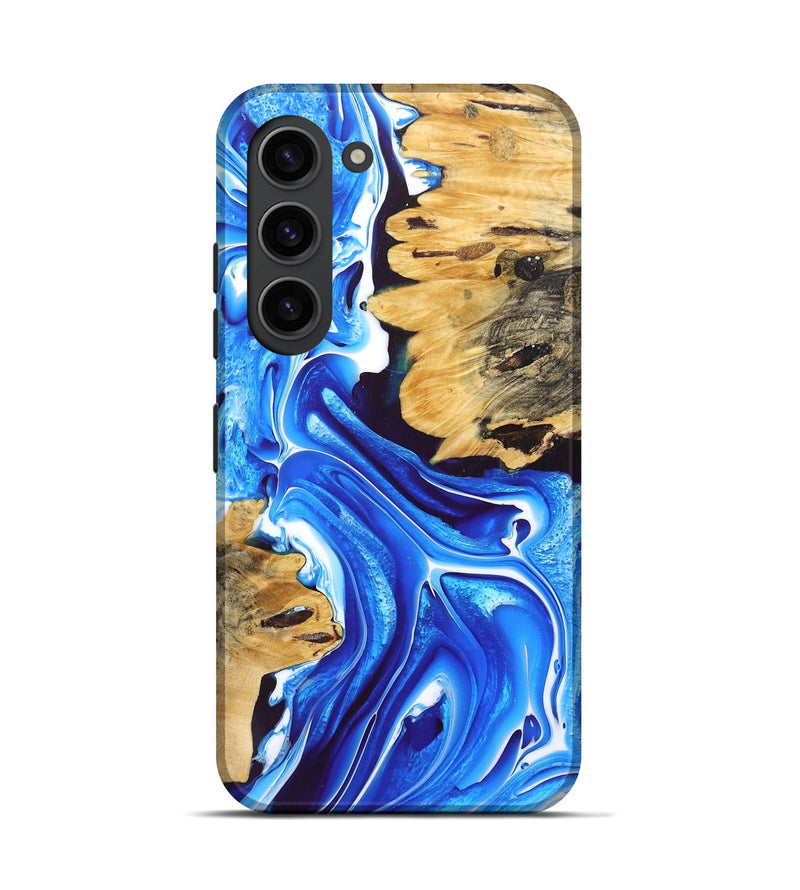 Galaxy S23 Wood+Resin Live Edge Phone Case - Ari (Blue, 688304)