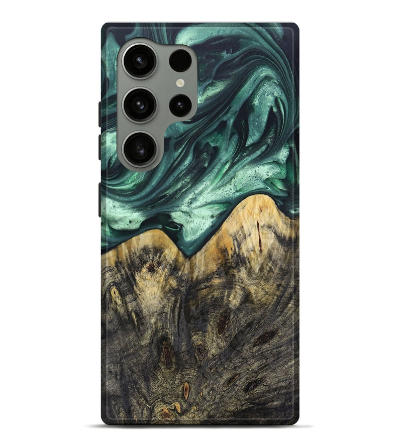 Galaxy S24 Ultra Wood+Resin Live Edge Phone Case - Ian (Green, 688310)