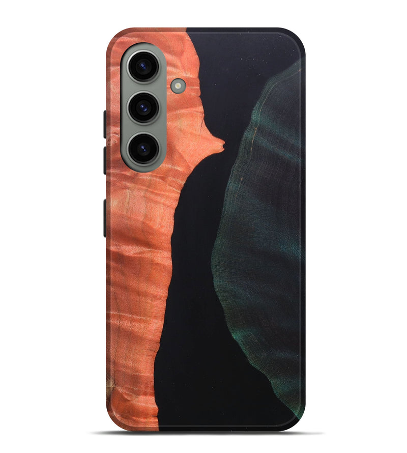 Galaxy S24 Plus Wood+Resin Live Edge Phone Case - Kelli (Pure Black, 688314)