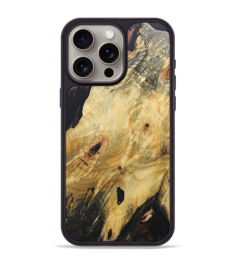 iPhone 15 Pro Max Wood+Resin Phone Case - Maci (Wood Burl, 688407)