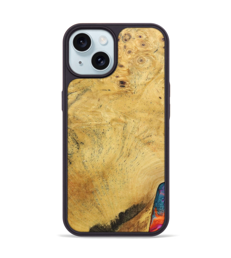 iPhone 15 Wood+Resin Phone Case - Brad (Wood Burl, 688408)