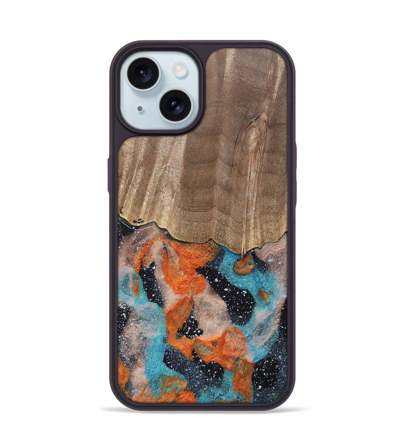 iPhone 15 Wood+Resin Phone Case - Audrey (Cosmos, 688527)