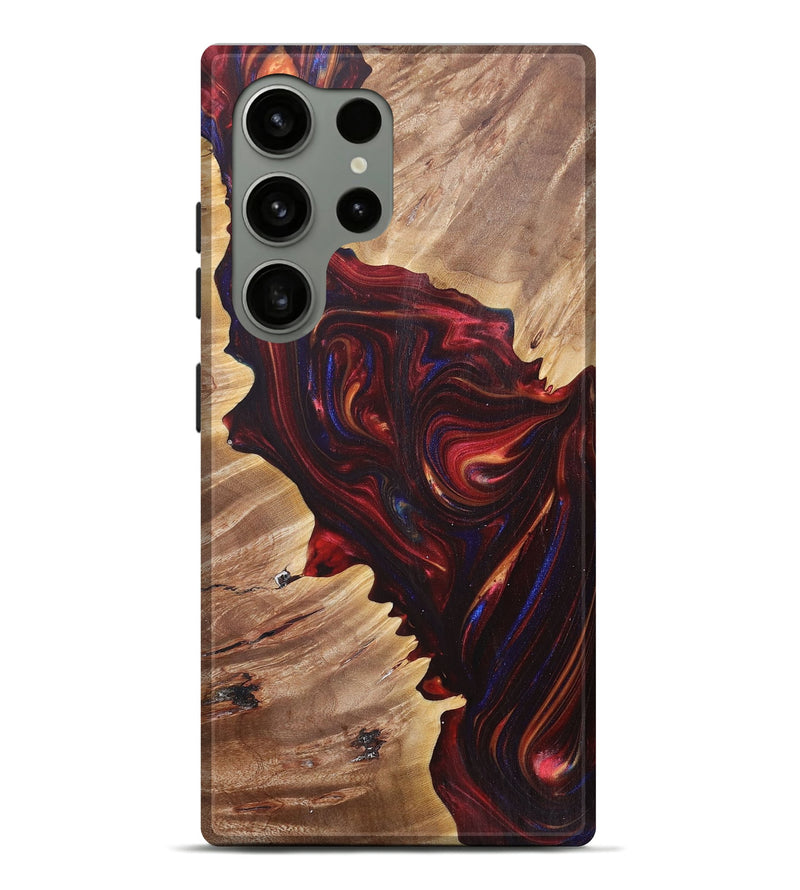 Galaxy S24 Ultra Wood+Resin Live Edge Phone Case - Clayton (Red, 688567)