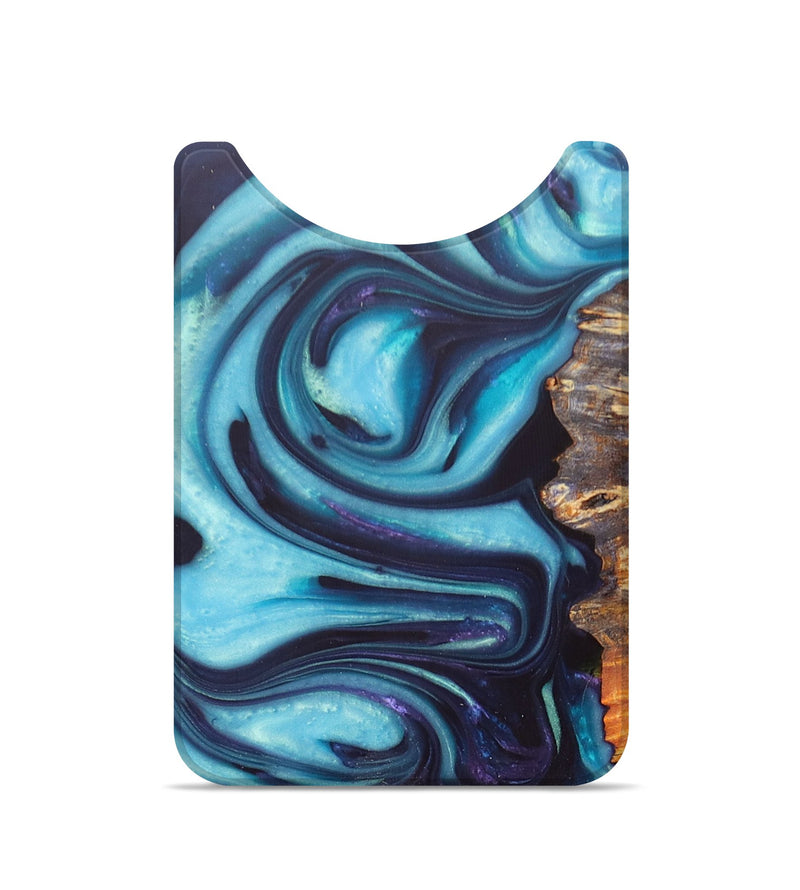 Live Edge Wood+Resin Wallet - Omar (Blue, 688591)