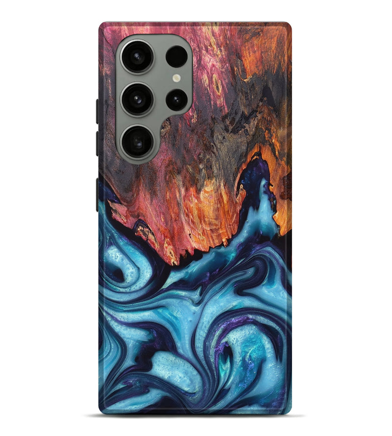 Galaxy S23 Ultra Wood+Resin Live Edge Phone Case - Lynn (Blue, 688607)