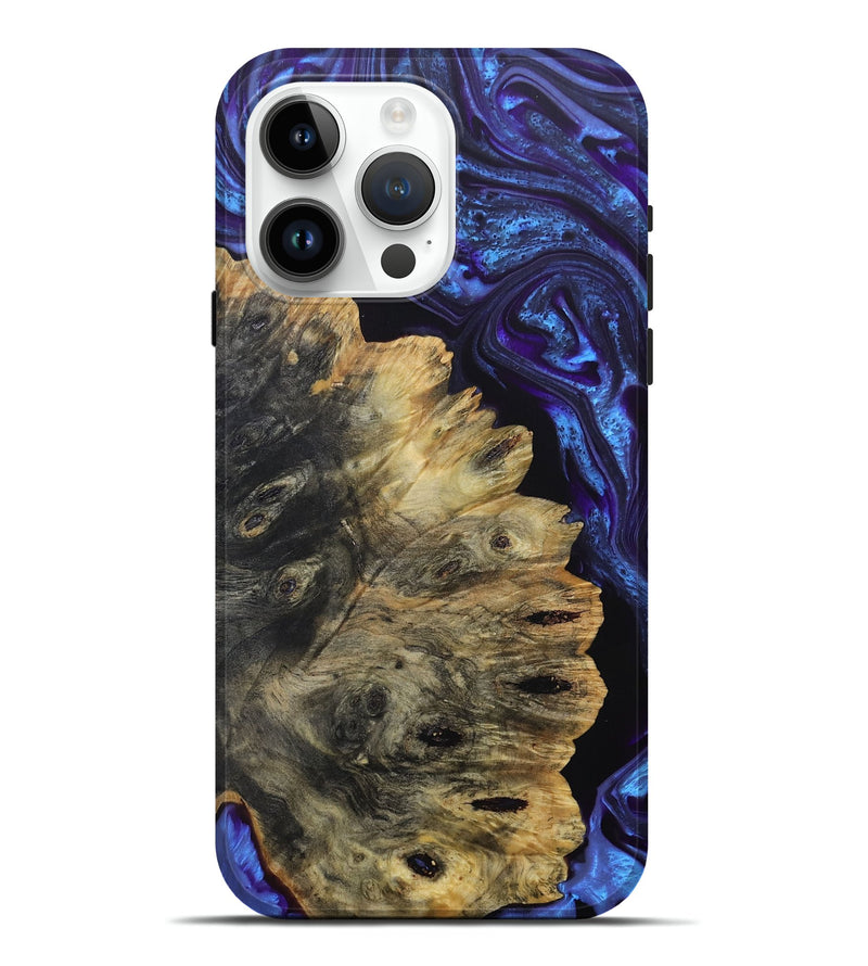 iPhone 15 Pro Max Wood+Resin Live Edge Phone Case - Madyson (Purple, 688608)