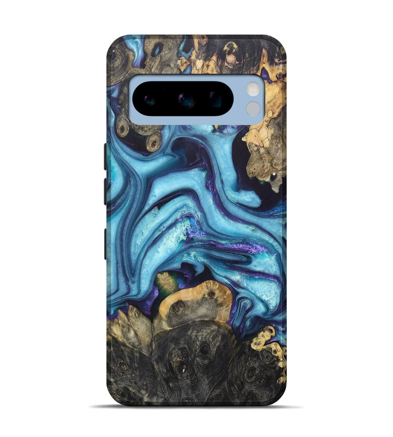 Pixel 8 Pro Wood+Resin Live Edge Phone Case - Michele (Blue, 688609)