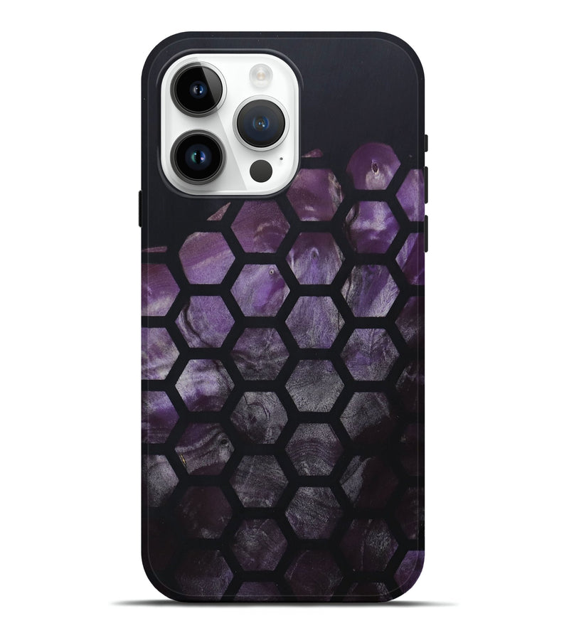 iPhone 15 Pro Max Wood+Resin Live Edge Phone Case - Jasmin (Black & White, 688615)
