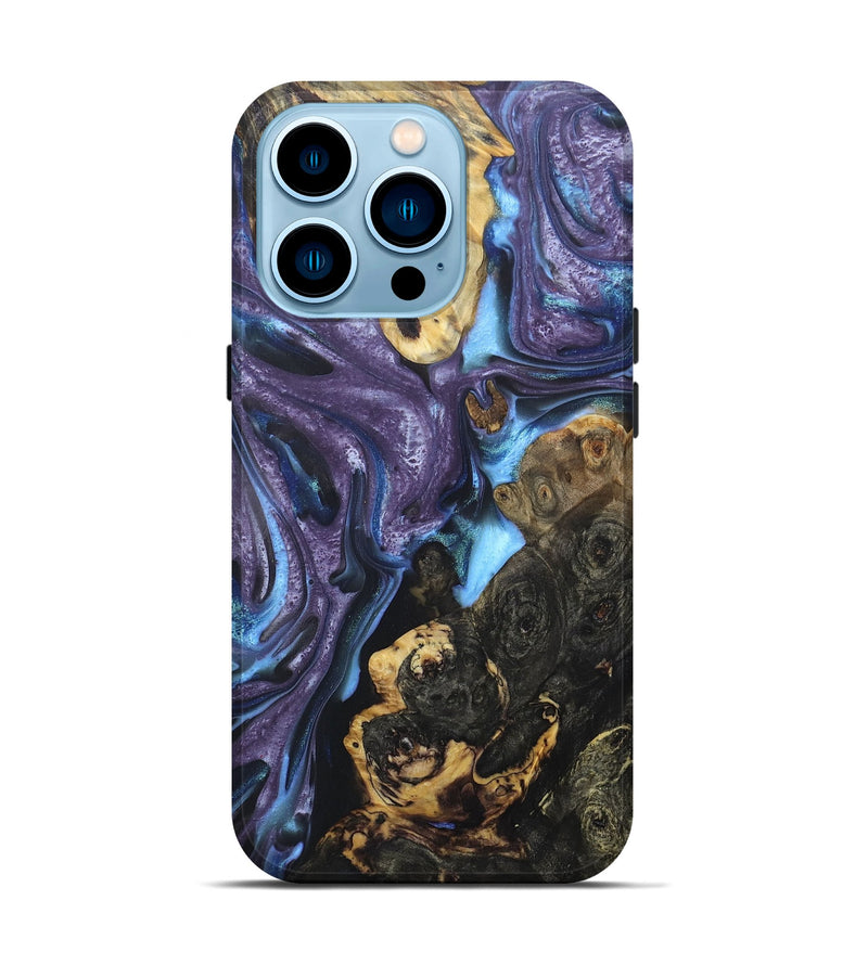 iPhone 14 Pro Wood+Resin Live Edge Phone Case - Dillon (Purple, 688647)