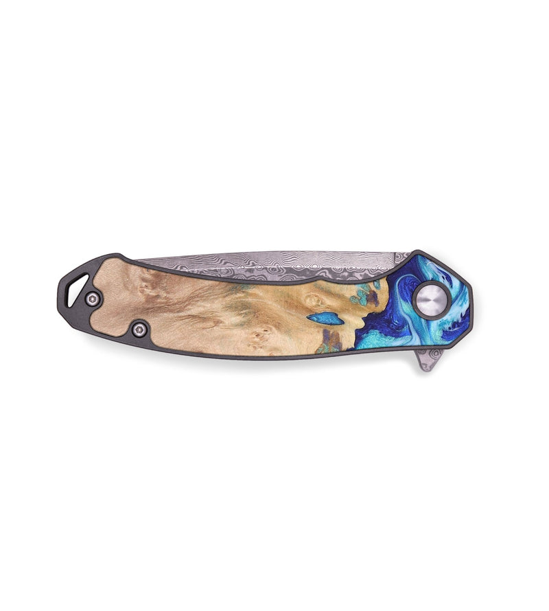 EDC Wood+Resin Pocket Knife - Nyla (Blue, 688658)