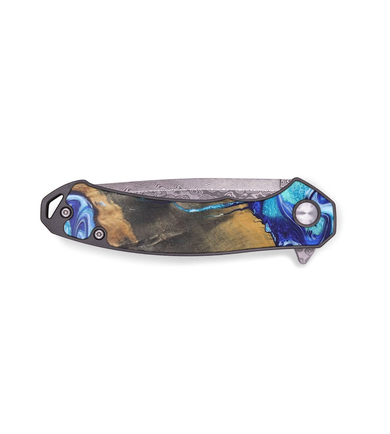 EDC Wood+Resin Pocket Knife - Joselyn (Blue, 688659)