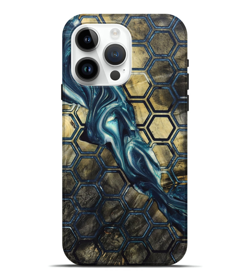 iPhone 15 Pro Max Wood+Resin Live Edge Phone Case - Mackenzie (Pattern, 689023)