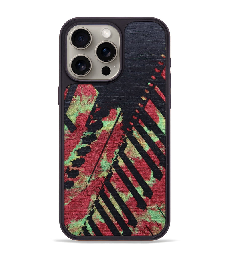 iPhone 15 Pro Max Wood+Resin Phone Case - Michael (Reggae, 689214)