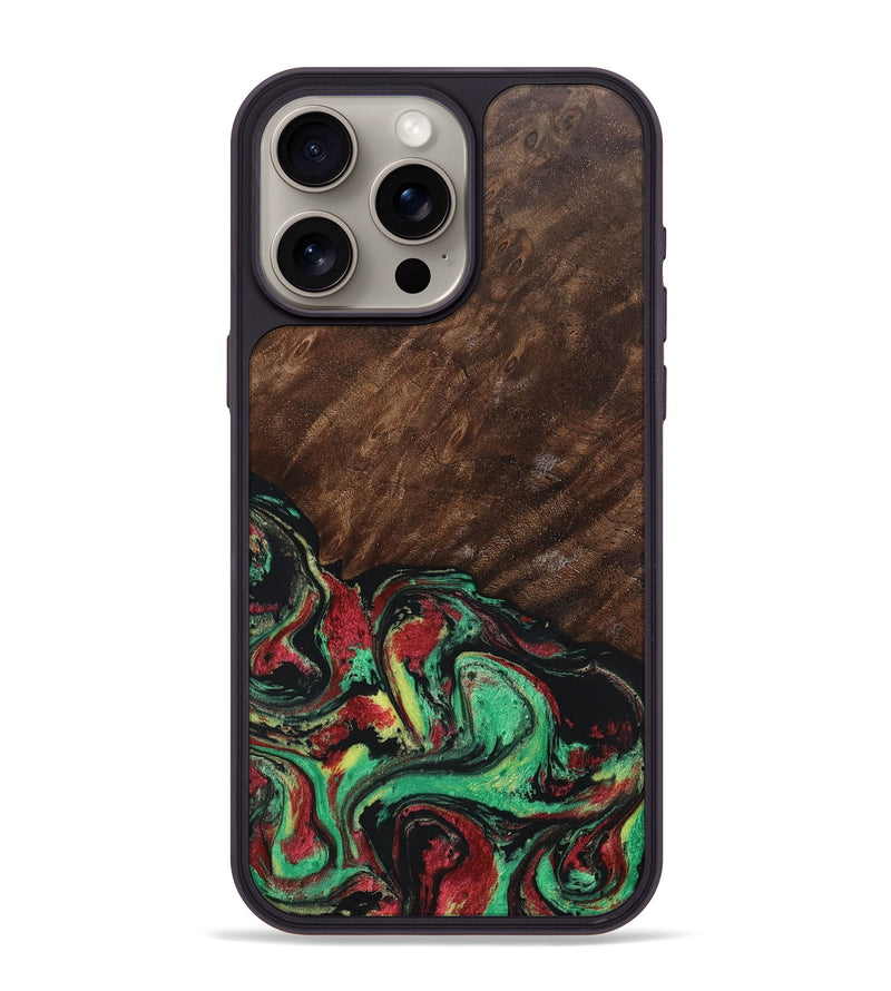 iPhone 15 Pro Max Wood+Resin Phone Case - Maude (Reggae, 689216)