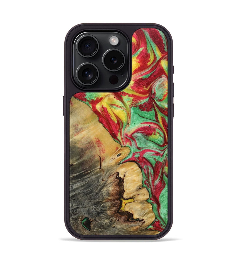 iPhone 15 Pro Wood+Resin Phone Case - Audrey (Reggae, 689396)
